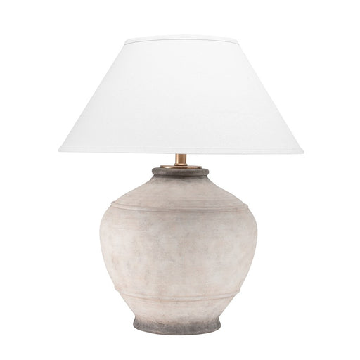 Hudson Valley Malta 1 Light Table Lamp, Ash/White Belgian Linen - L1373-ASH