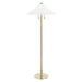 Hudson Valley Flare 2 Light Floor Lamp, Brass/White Belgian Linen - L1399-AGB