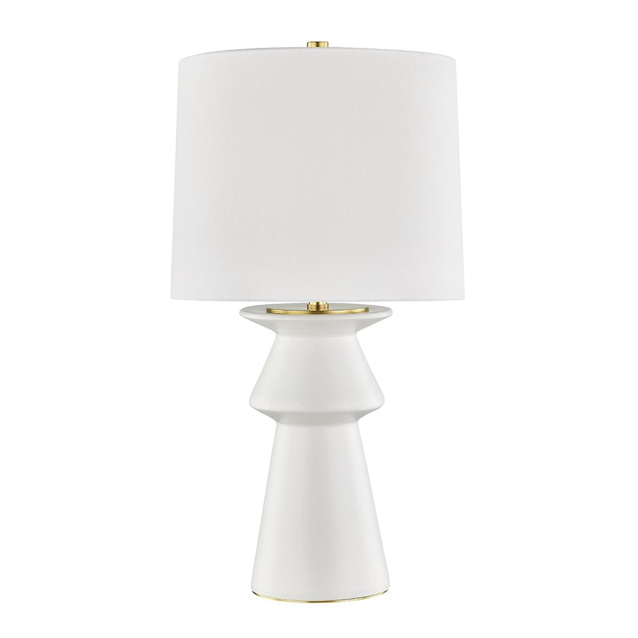 Hudson Valley Amagansett 1 Light Table Lamp, Ivory/White Linen - L1419-IV