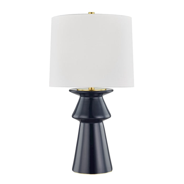 Hudson Valley Amagansett 1 Light Table Lamp, Midnight/White Linen - L1419-MN