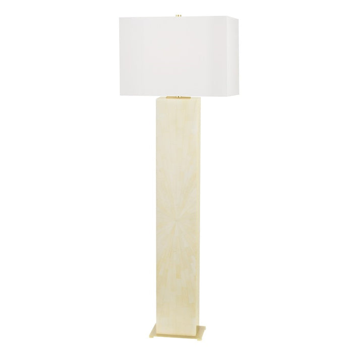 Hudson Valley Hewlett 1 Light Floor Lamp, Brass/Faux Ivory White - L1435-AGB-FIH