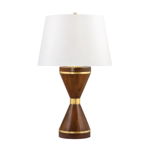 Hudson Valley Selden 1 Light Table Lamp, Brass/White Belgian Shade - L1463-AGB