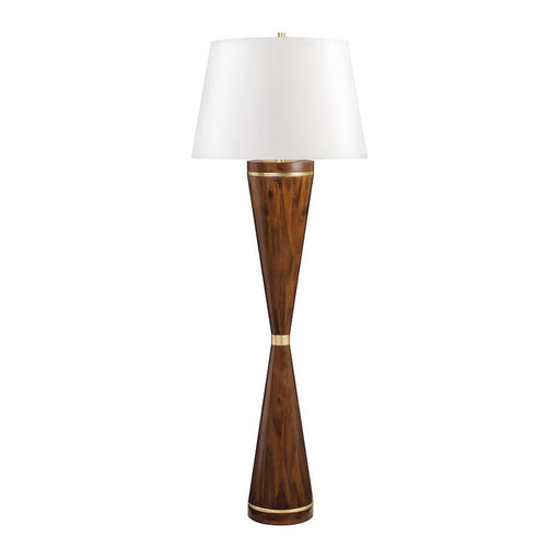 Hudson Valley Selden 1 Light Floor Lamp, Brass/White Belgian Shade - L1467-AGB