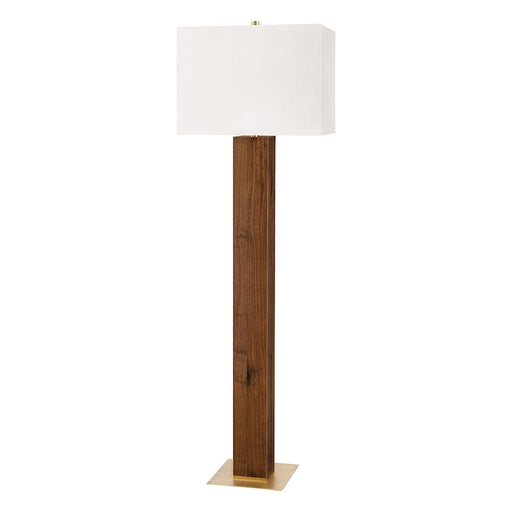 Hudson Valley Waltham 1 Light Floor Lamp, Brass/White Belgian Shade - L1477-AGB