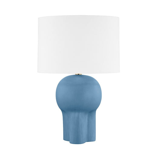 Hudson Valley Hankins 1 Light Table Lamp, Blue Ceramic/White - L1517-AGB-CTB