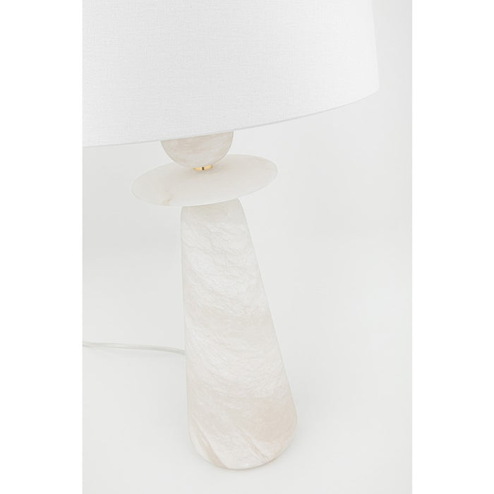 Hudson Lighting Montgomery 1 Light Table Lamp, Aged Brass/White