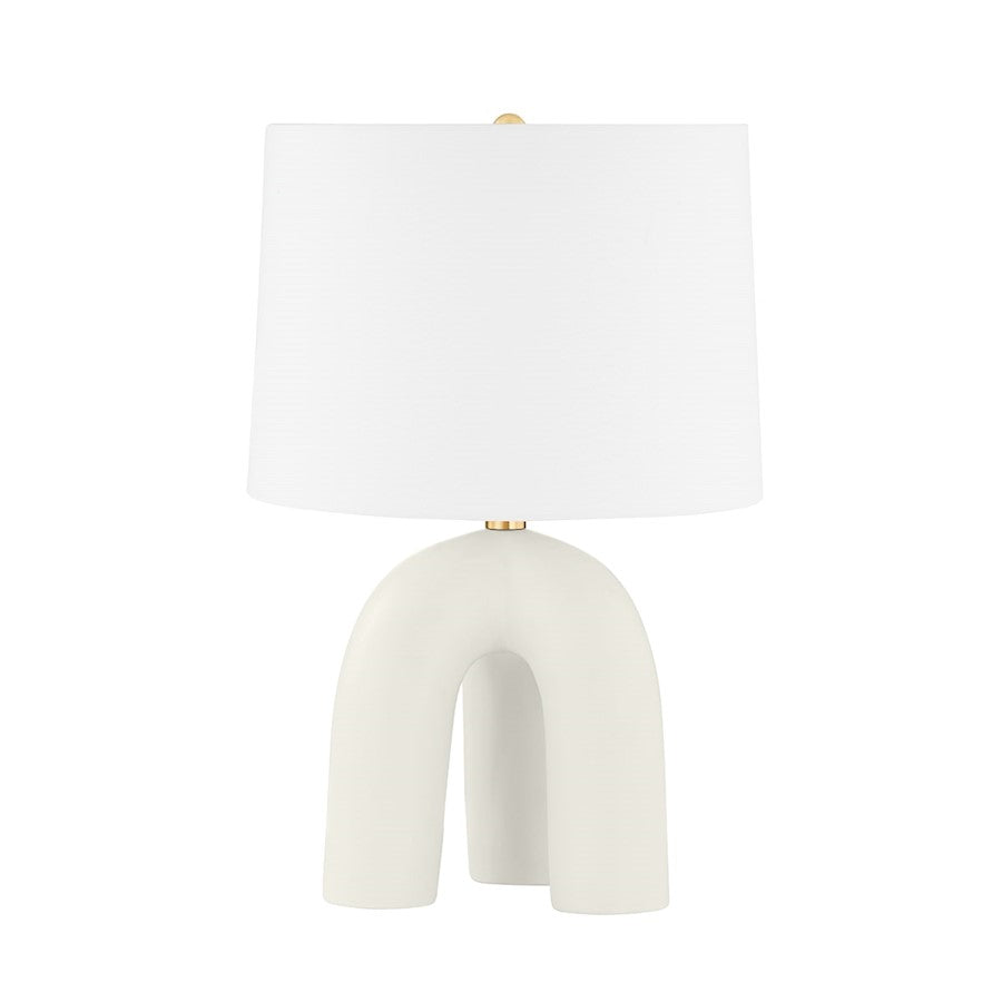 Hudson Valley Mills Pond 1 Light Table Lamp, Brass/Ivory/White - L1604-AGB-CSI