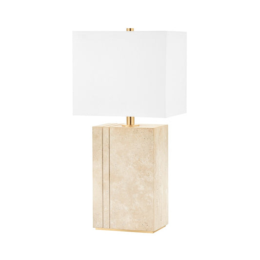 Hudson Valley Brownsville 1 Light 22" Table Lamp, Aged Brass/White - L1619-AGB