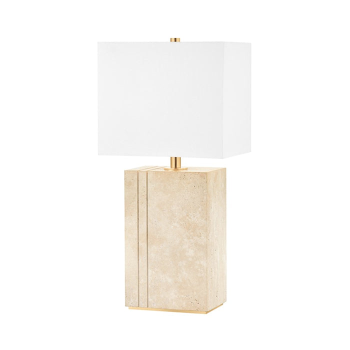 Hudson Valley Brownsville 1 Light 22" Table Lamp, Aged Brass/White - L1619-AGB