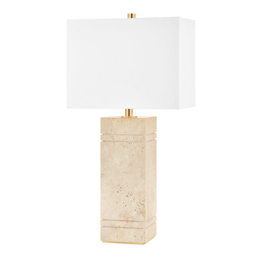 Hudson Valley Brownsville 1 Light 27" Table Lamp, Aged Brass/White - L1620-AGB