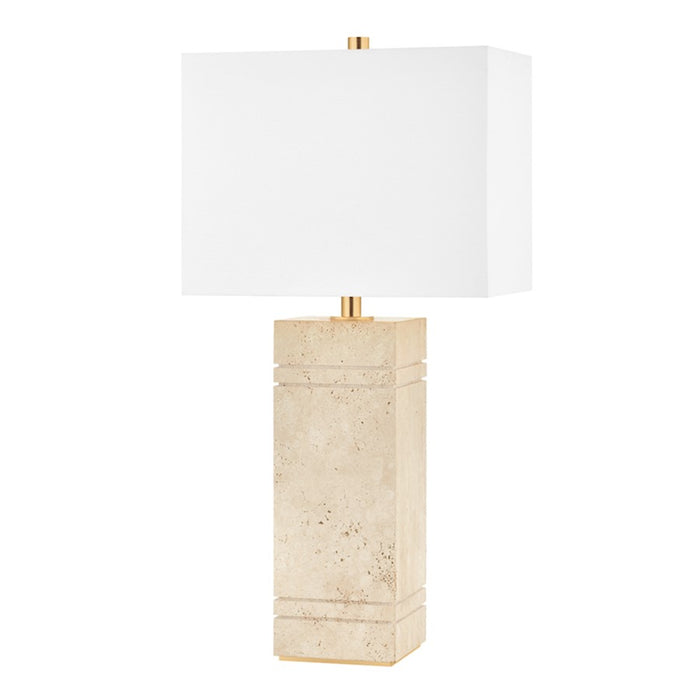Hudson Valley Brownsville 1 Light 27" Table Lamp, Aged Brass/White - L1620-AGB