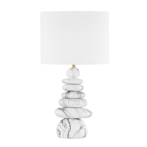 Hudson Valley Fenton 1 Light Table Lamp, Brass/Gray/White - L1736-AGB-CMG