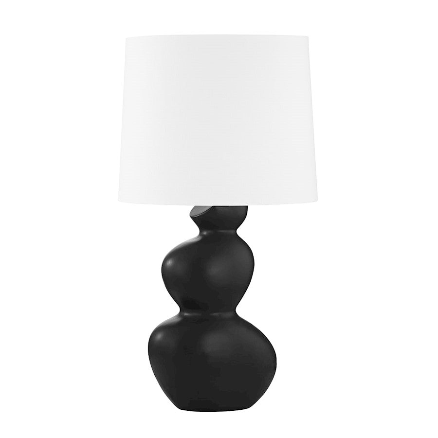 Hudson Valley Kingsley 1-Lt Table Lamp, Brass/Satin Black/White - L1737-AGB-CSB