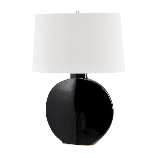 Hudson Valley Kimball 1 Light Table Lamp, Brass/Black/White - L1840-AGB-BK