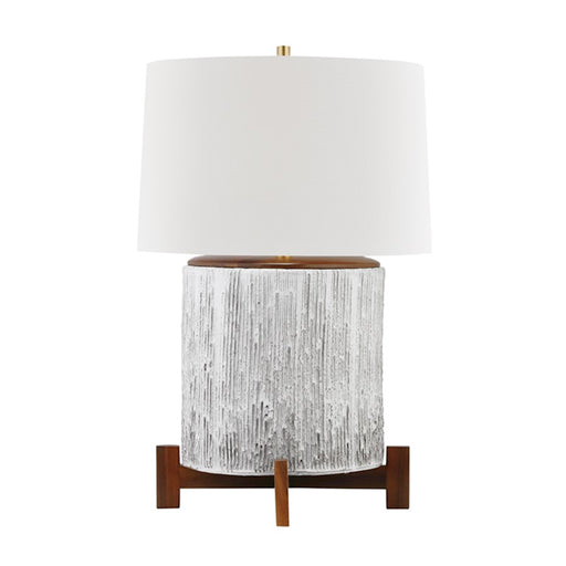 Hudson Valley Oakham 1 Light Table Lamp, Brass/Off White/White - L1842-AGB-OW