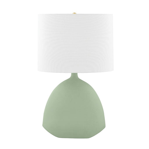 Hudson Valley Utica 1 Light Table Lamp, Brass/Sage Ceramic/White - L1846-AGB-CSG