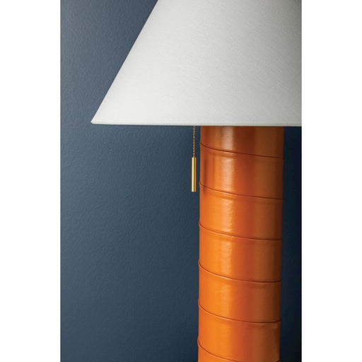 Hudson Valley Norwalk 1 Light Table Lamp, Aged Brass/White - L3429-AGB