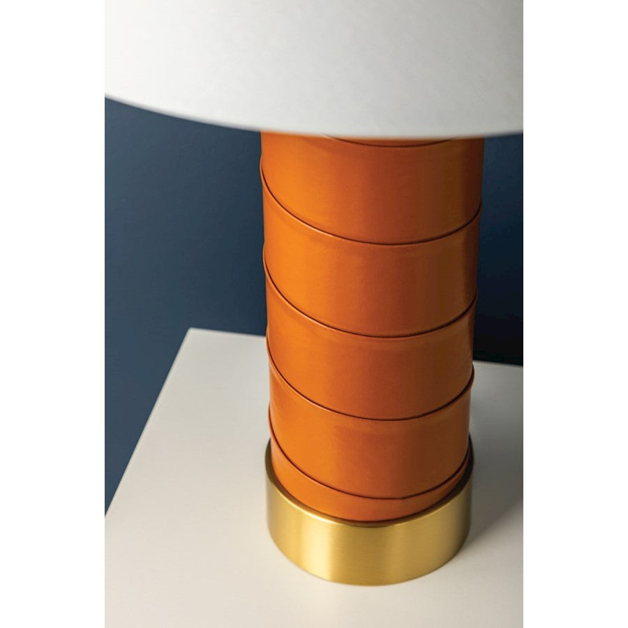Norwalk Table Lamp, Aged Brass/White