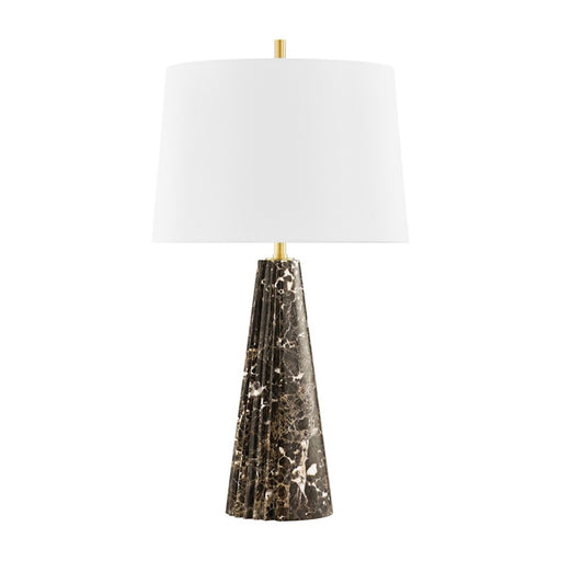 Hudson Valley Fanny 1 Light Table Lamp, Aged Brass/White - L3630-AGB