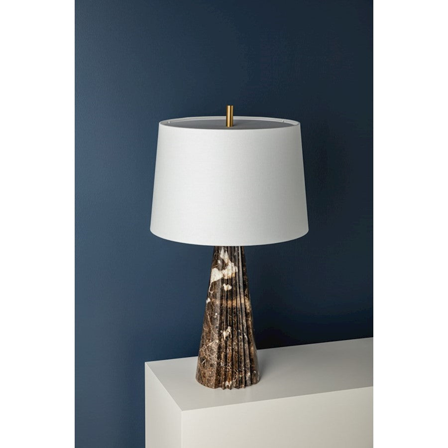 Fanny Table Lamp, Aged Brass/White