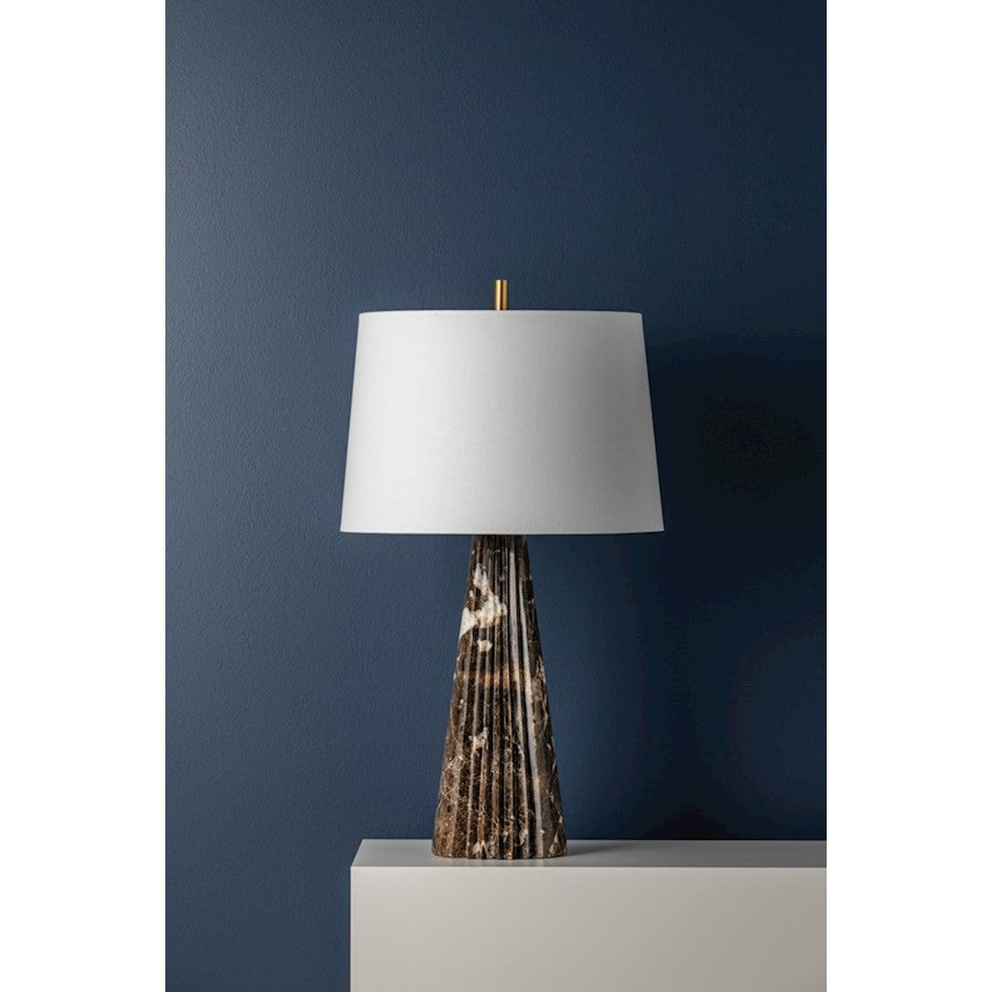 Fanny Table Lamp, Aged Brass/White