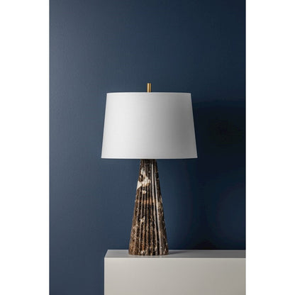 Fanny Table Lamp, Aged Brass/White