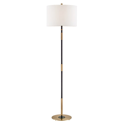 Hudson Valley Bowery 1 Light Floor Lamp, Aged Old Bronze/White - L3724-AOB-CE