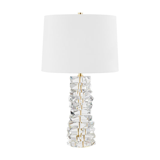 Hudson Valley Bellarie 1 Light Table Lamp, Aged Brass/White - L5929-AGB