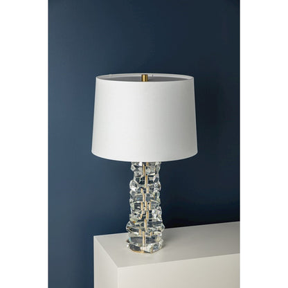 Bellarie Table Lamp, Aged Brass/White