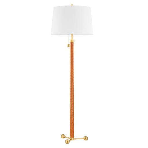 Hudson Valley Wharton 2 Light Floor Lamp, Aged Brass/White - L6170-AGB