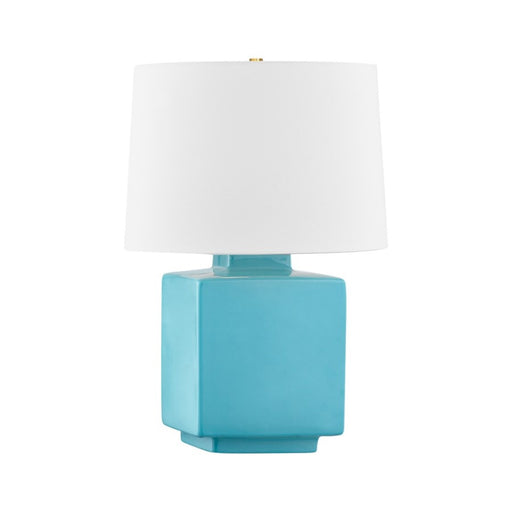 Hudson Valley Hawley 1Lt Table Lamp, Brass/Gloss Turquoise/White - L8821-AGB-CTQ