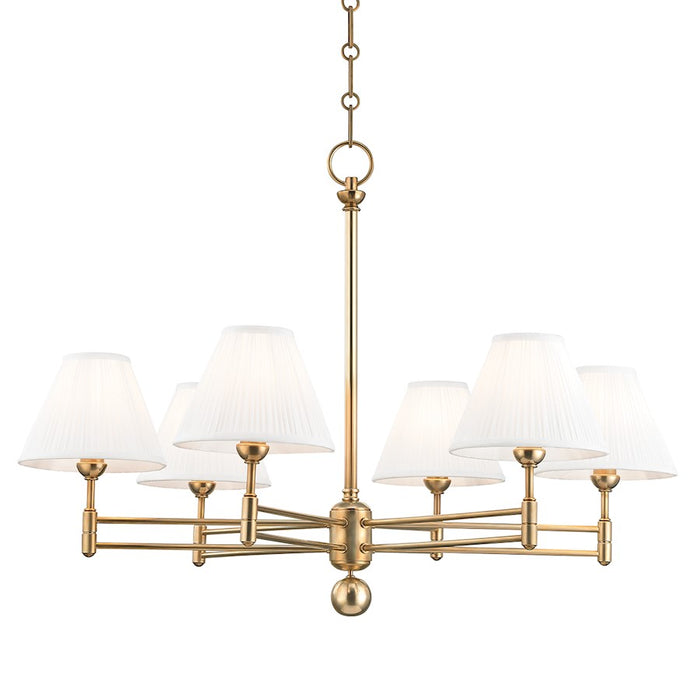 Hudson Valley Classic No.1 6 Light Chandelier/Metal Shade, Brass - MDS105-AGB-MS