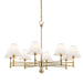 Hudson Valley Classic No.1 8 Light Chandelier/Metal Shade, Brass - MDS106-AGB-MS