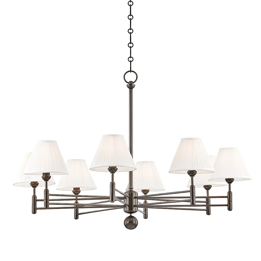 Hudson Valley Classic No.1 8 Light Chandelier/Metal Shade, Bronze - MDS106-DB-MS