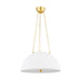 Hudson Valley Chiswick 3 Light Pendant, Brass/White Dome - MDS1100-AGB-WP