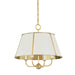 Hudson Valley Cambridge 4 Light Chandelier, Aged Brass/Off White - MDS120-AGB-OW