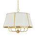 Hudson Valley Cambridge 6 Light Chandelier, Aged Brass/Off White - MDS121-AGB-OW