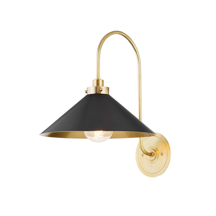 Hudson Valley Clivedon 1 Light Sconce, Brass/Distressed Brass - MDS1400-AGB-DB