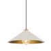 Hudson Valley Clivedon 1 Light 9" Pendant, Brass/Off White - MDS1402-AGB-OW