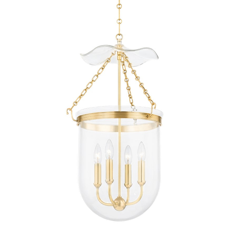 Hudson Valley Rousham 4 Light Lantern, Aged Brass - MDS1602-AGB