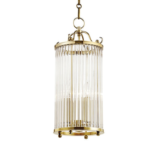 Hudson Valley Glass No.1 4 Light Pendant, Aged Brass/Clear - MDS202-AGB
