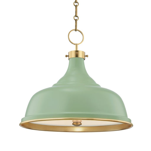 Hudson Valley Painted No.1 3-Light Pendant, Brass/Leaf Green - MDS300-AGB-LFG