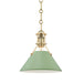 Hudson Valley Painted No.2 Small 1-Light Pendant, Brass/Green - MDS351-AGB-LFG