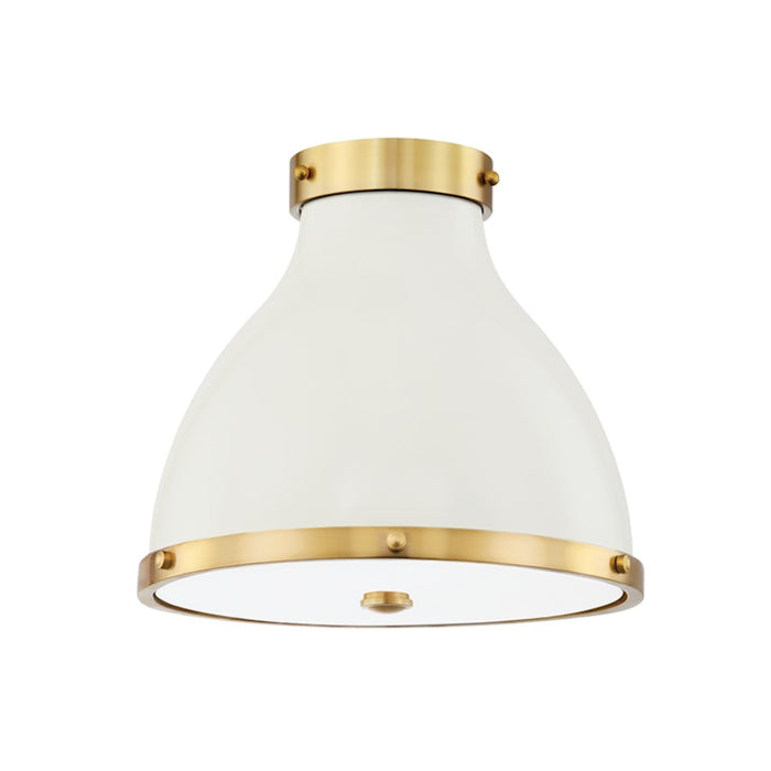 Hudson Valley Painted No. 3, 2-LT Flush Mount, Brass/Off White - MDS360-AGB-OW