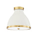 Hudson Valley Painted No. 3, 2-LT Flush Mount, Brass/Off White - MDS360-AGB-OW