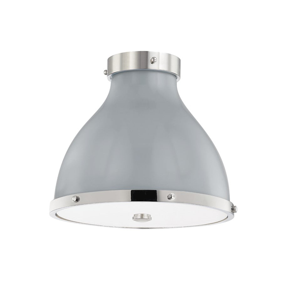 Hudson Valley Painted No. 3, 2 Light Flush Mount, Nickel/Gray - MDS360-PN-PG