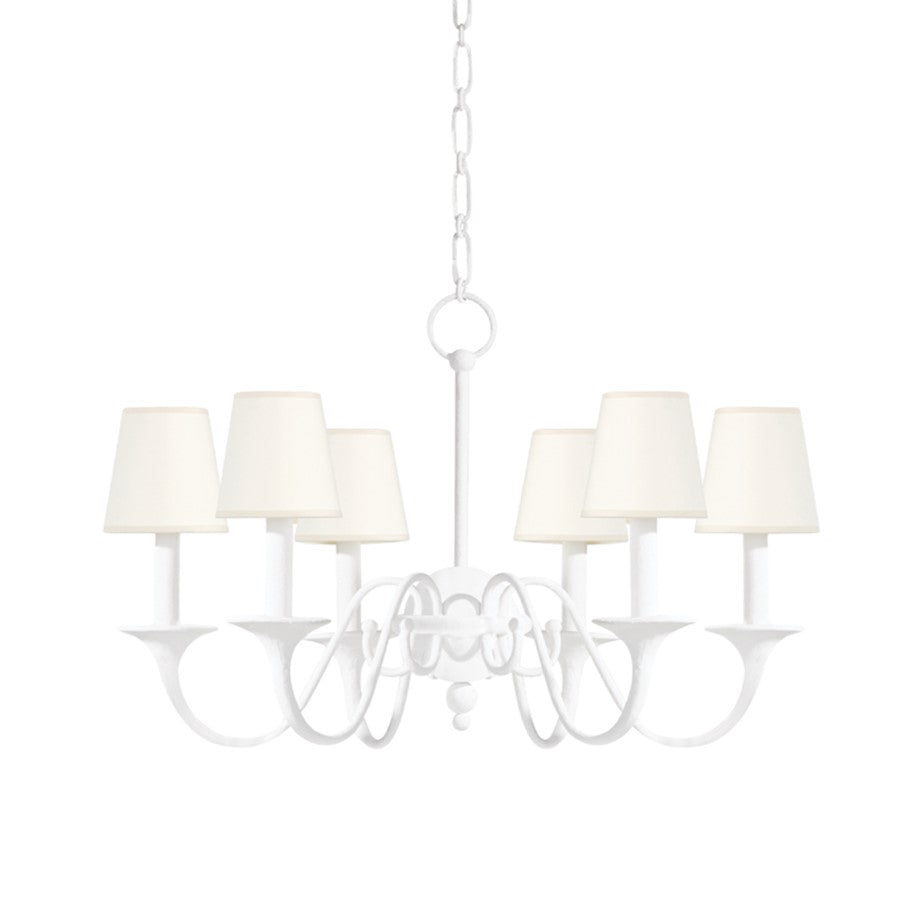 Hudson Valley Windsor 6 Light Chandelier, White Plaster - MDS432-WP