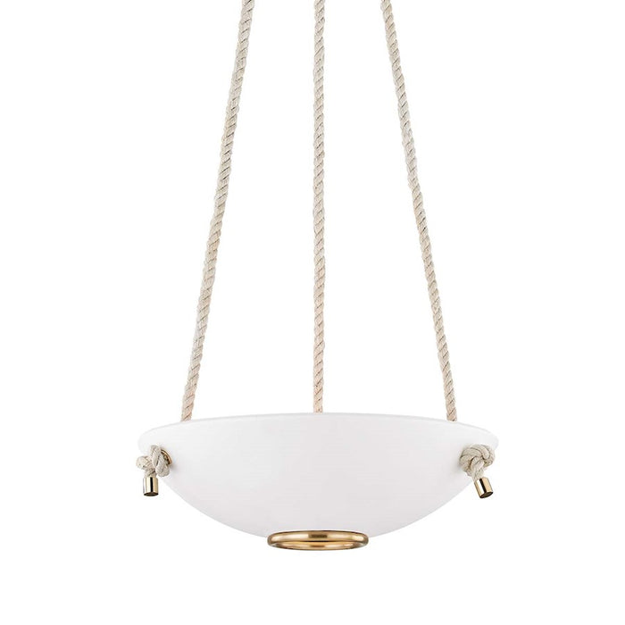 Hudson Valley Pendant in Aged Brass with White