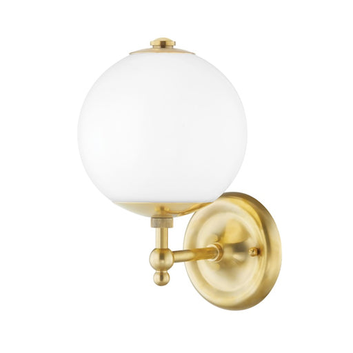 Hudson Valley Sphere No.1 1 Light Wall Sconce, Aged Brass - MDS702-AGB