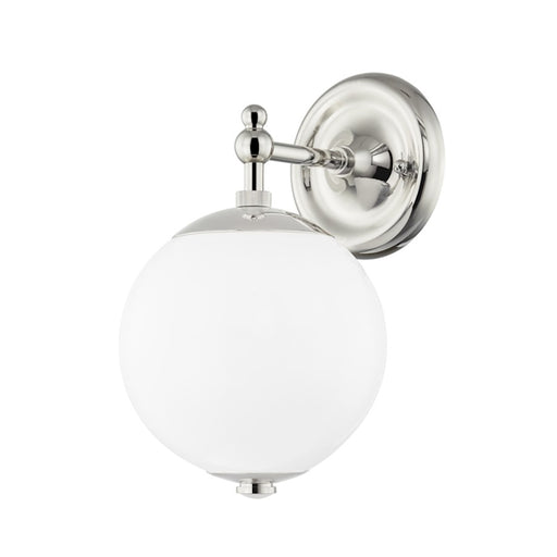 Hudson Valley Sphere No.1 1 Light Wall Sconce, Polished Nickel - MDS702-PN